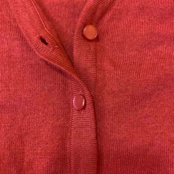 Merona cardigan sweater large wine color with sequins on shoulders button up - Picture 5 of 9